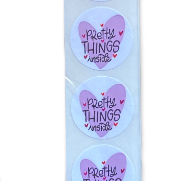 300 Pack of 1" Round Thank You Stickers "Pretty Things Inside" PRICE IS FIRM - Picture 2 of 3